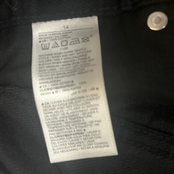 Old Navy Black Denim Jeans Womens Size 14 Slouchy Straight High Rise New Raw Hem - Picture 8 of 10